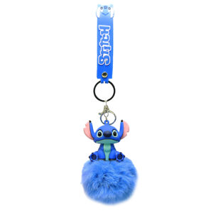 PSK-013 Pom Pom Puffy Keychain with Silicone Band - Stitch Seating