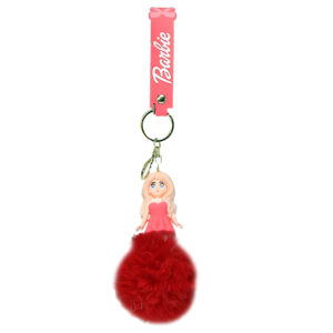 PSK-035 Pom Pom Puffy Keychain with Silicone Band - Barbie Doll