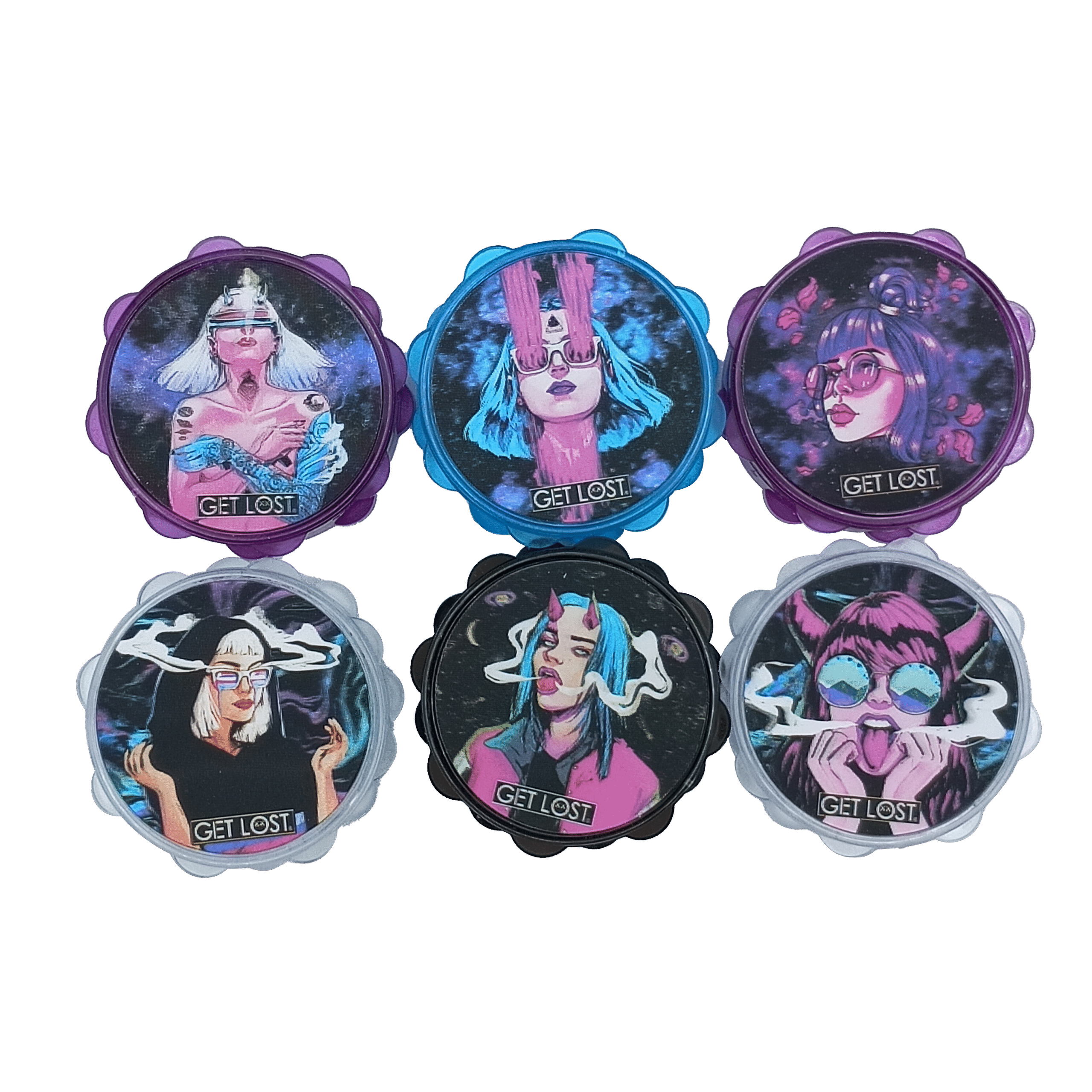 PG3DG-6PK-002 Plastic 3D Galaxy Grinder (67mm) (12 Count) Set2 - Image 4