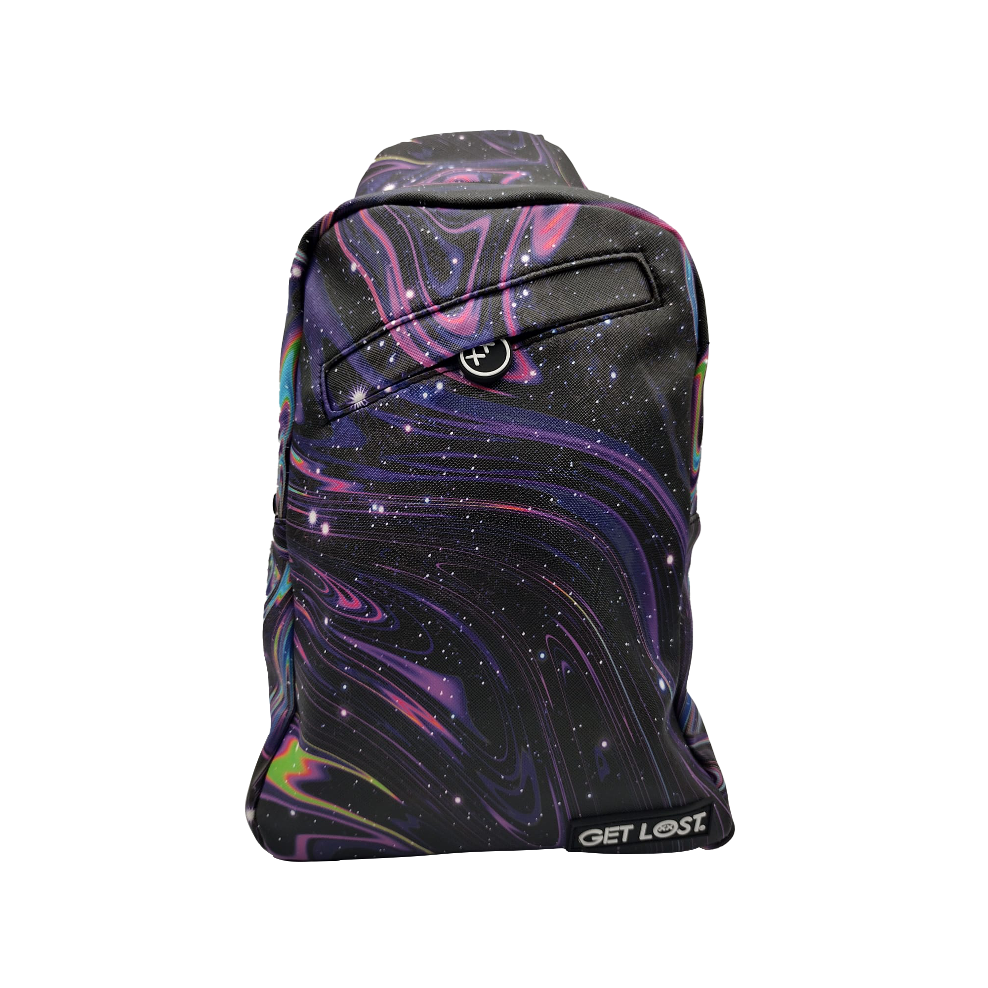 SB-SL-014 Get Lost – Premium Saffiano Leather Shoulder Bag (Trippy Galaxy)