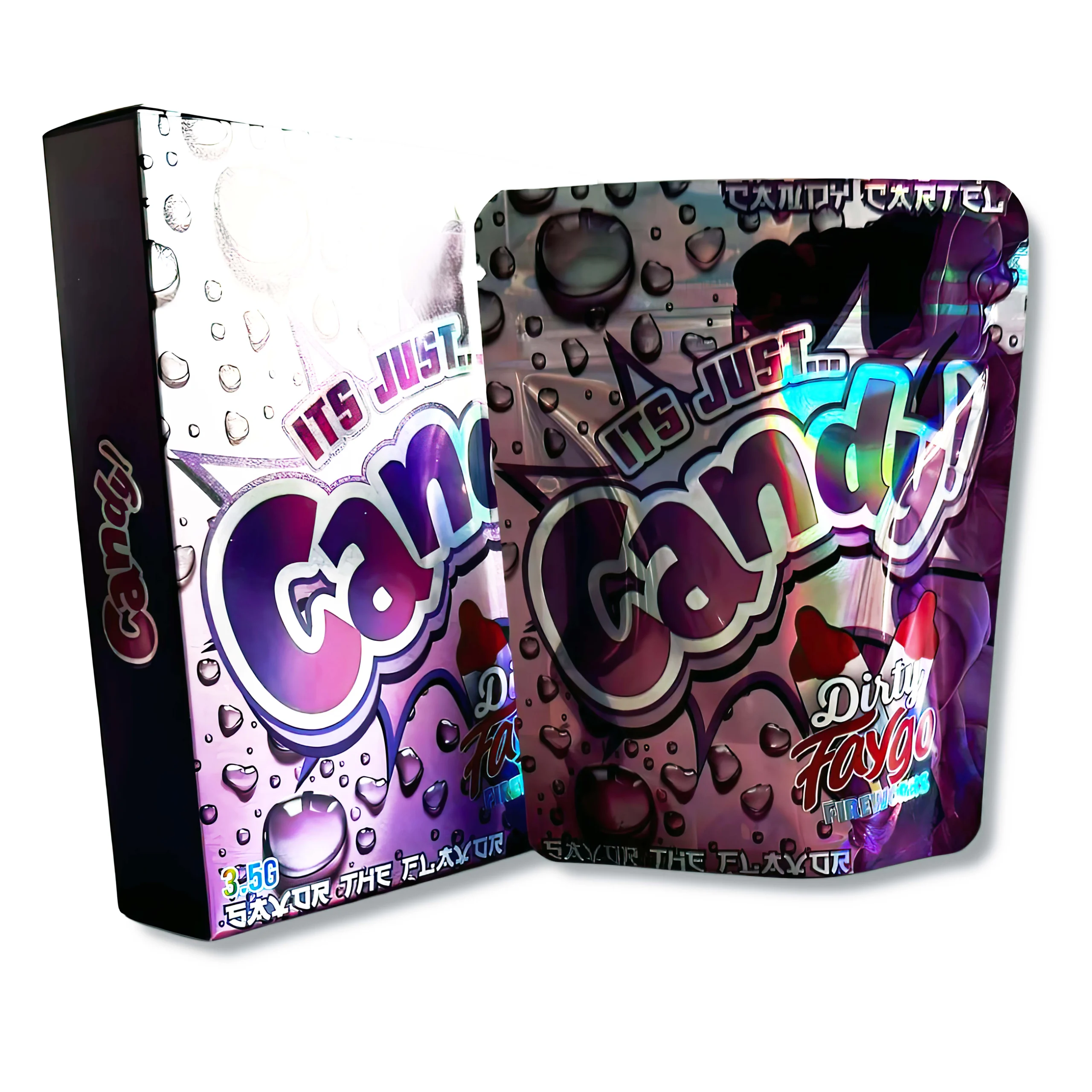 Bag-n-Box 3.5g Mylar Packaging Set – (25 Count Bags) + (25 Count) Display Boxes – Its Just Candy Dirty Faygo BAGNBOX-019