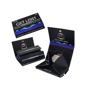 BRP-114-10 - Get Lost - Black Rolling Papers – 4-in-1 Kit (1 1/4 Size)