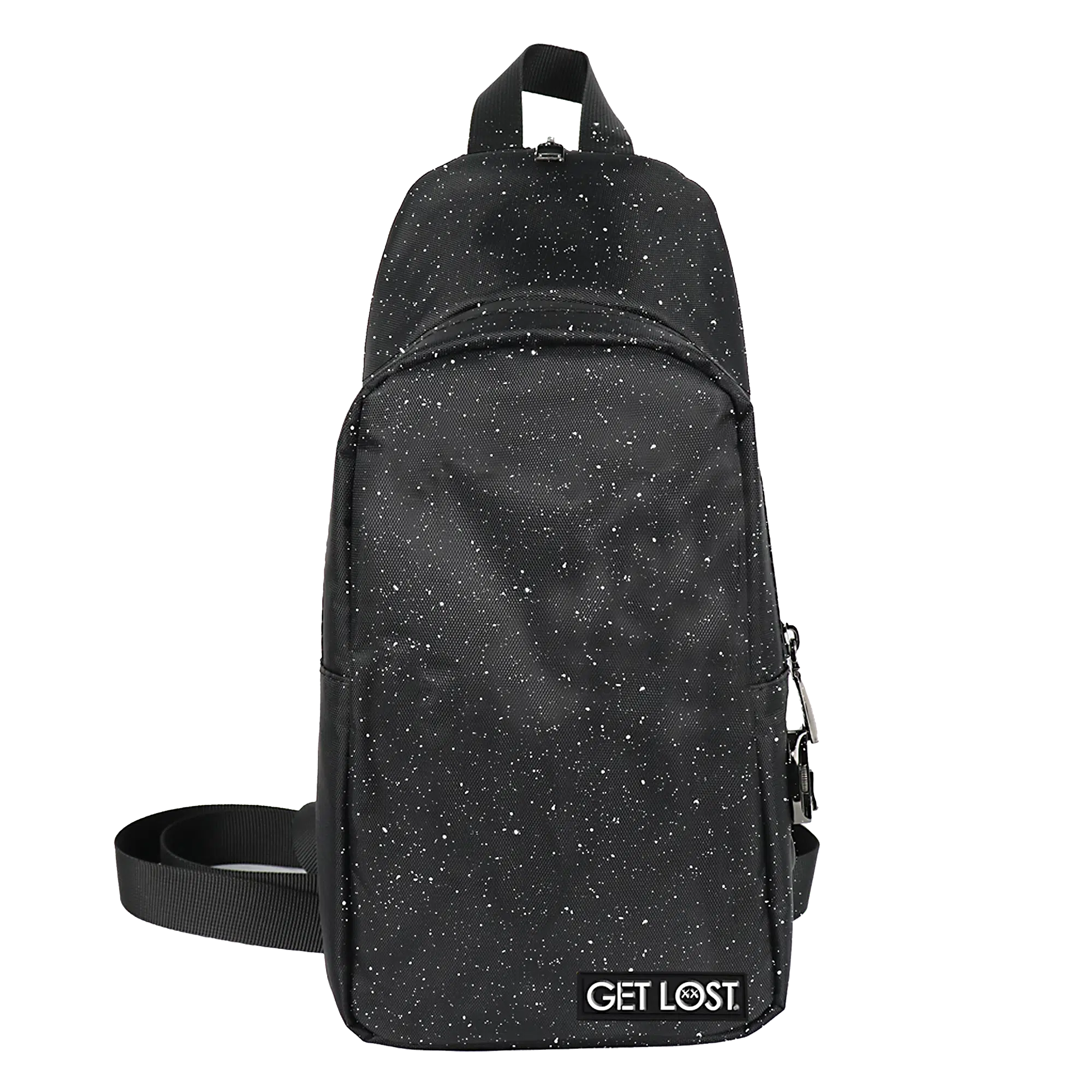 CB-SL-008 Get Lost Saffiano Leather Smell-Proof Premium Convertible Bag (Black Galaxy)
