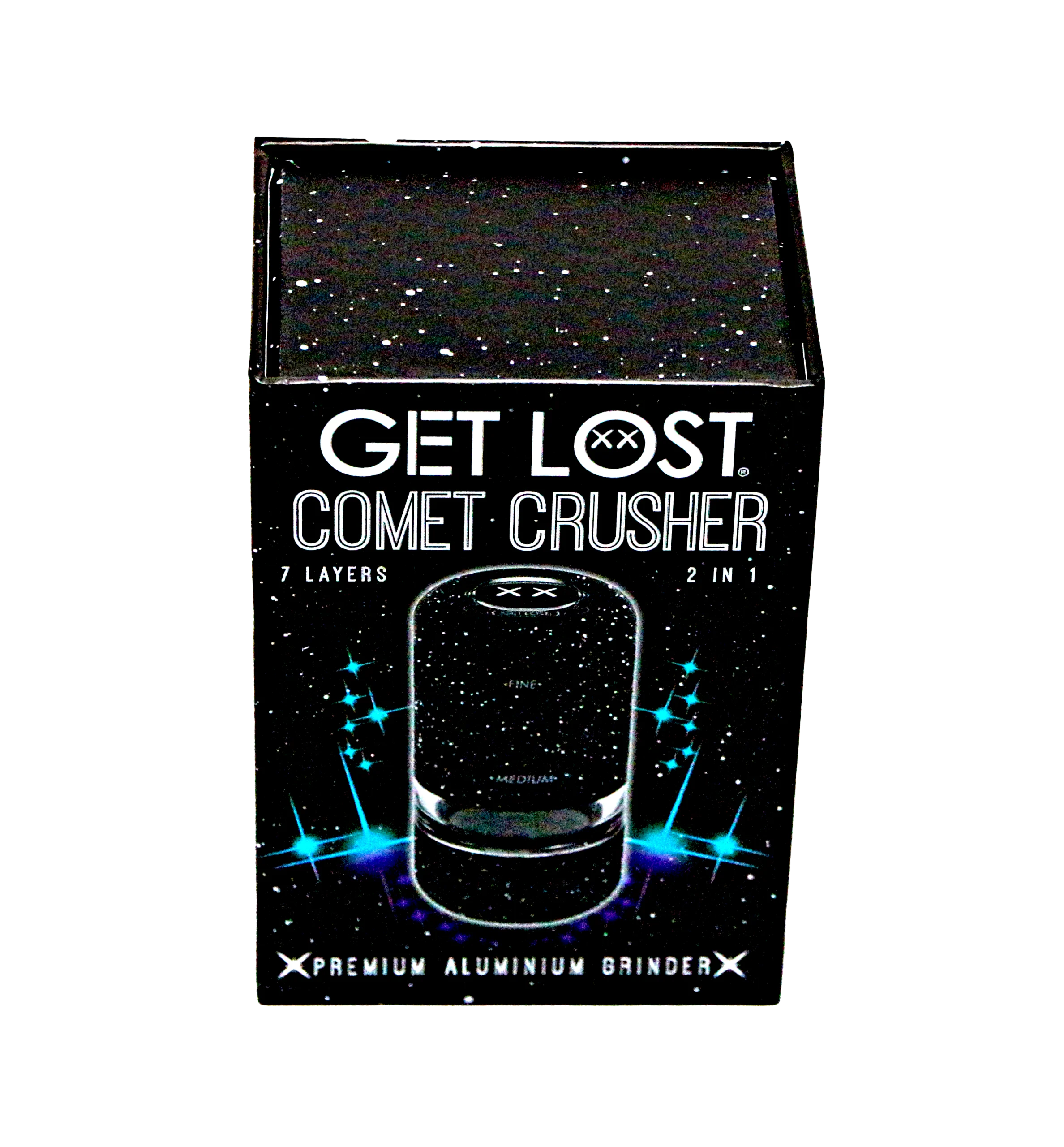 CC-BLK-002 Get Lost Comet Crusher Gradient Premium Herb Grinder (7-Piece Modular Design) (Black) - Image 20