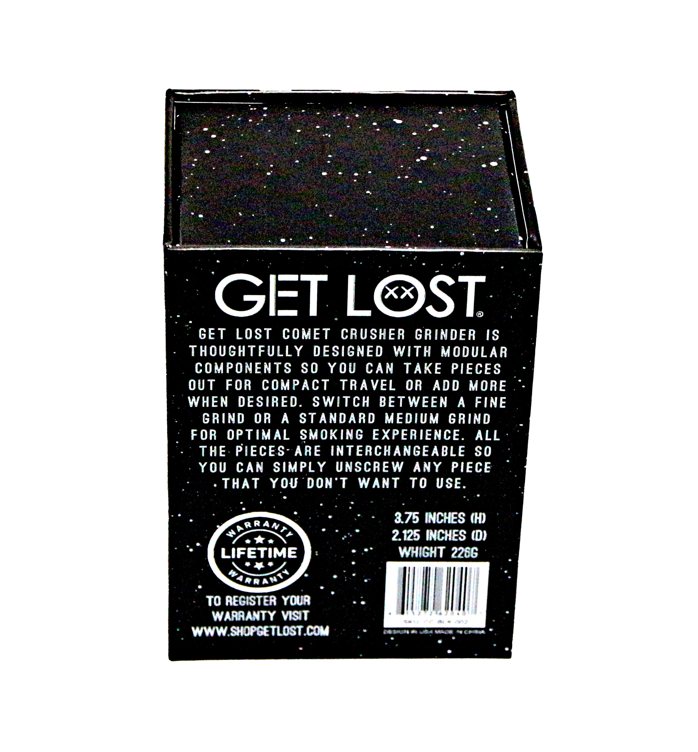 CC-BLK-002 Get Lost Comet Crusher Gradient Premium Herb Grinder (7-Piece Modular Design) (Black) - Image 18