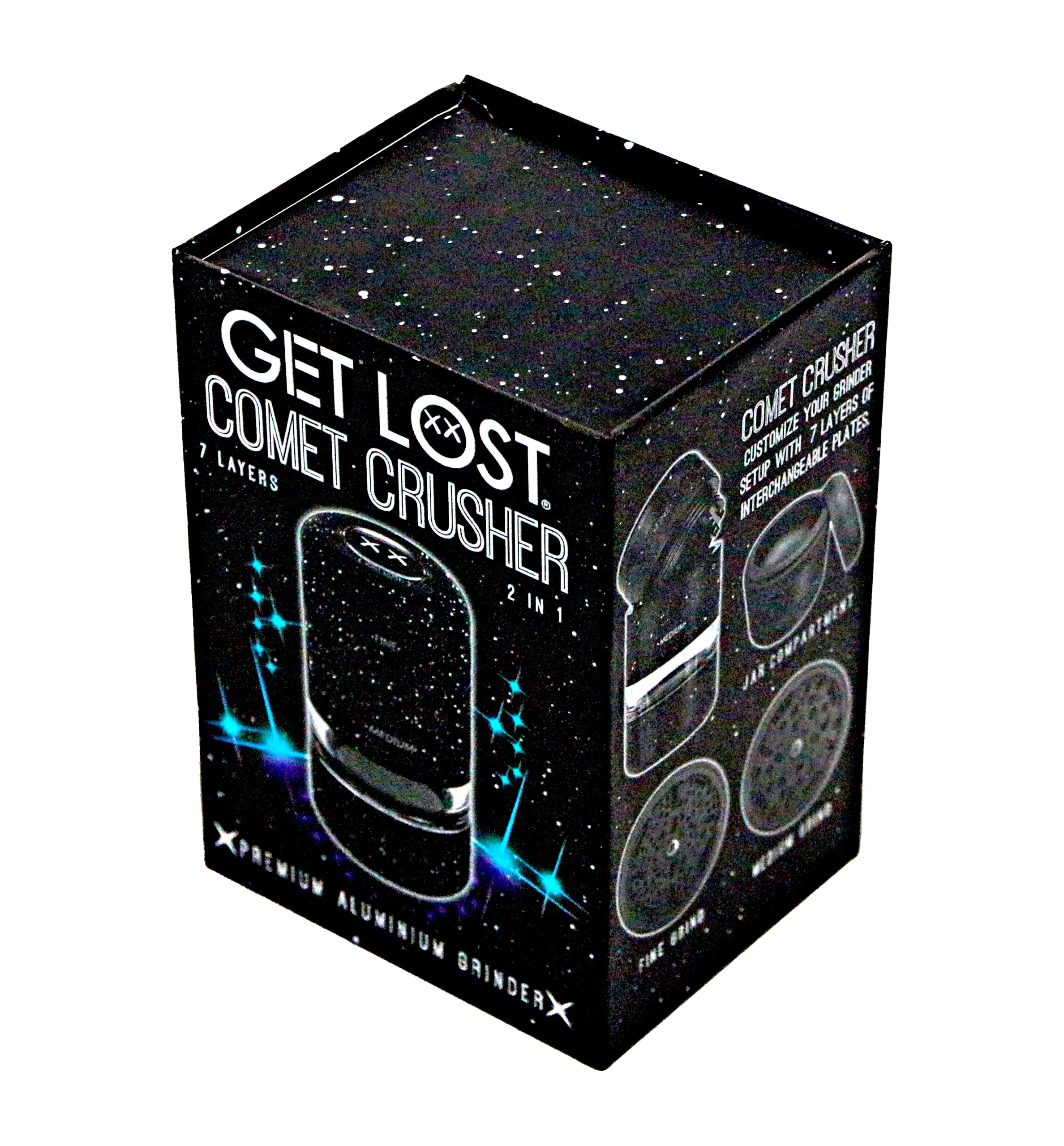CC-BLK-002 Get Lost Comet Crusher Gradient Premium Herb Grinder (7-Piece Modular Design) (Black) - Image 16