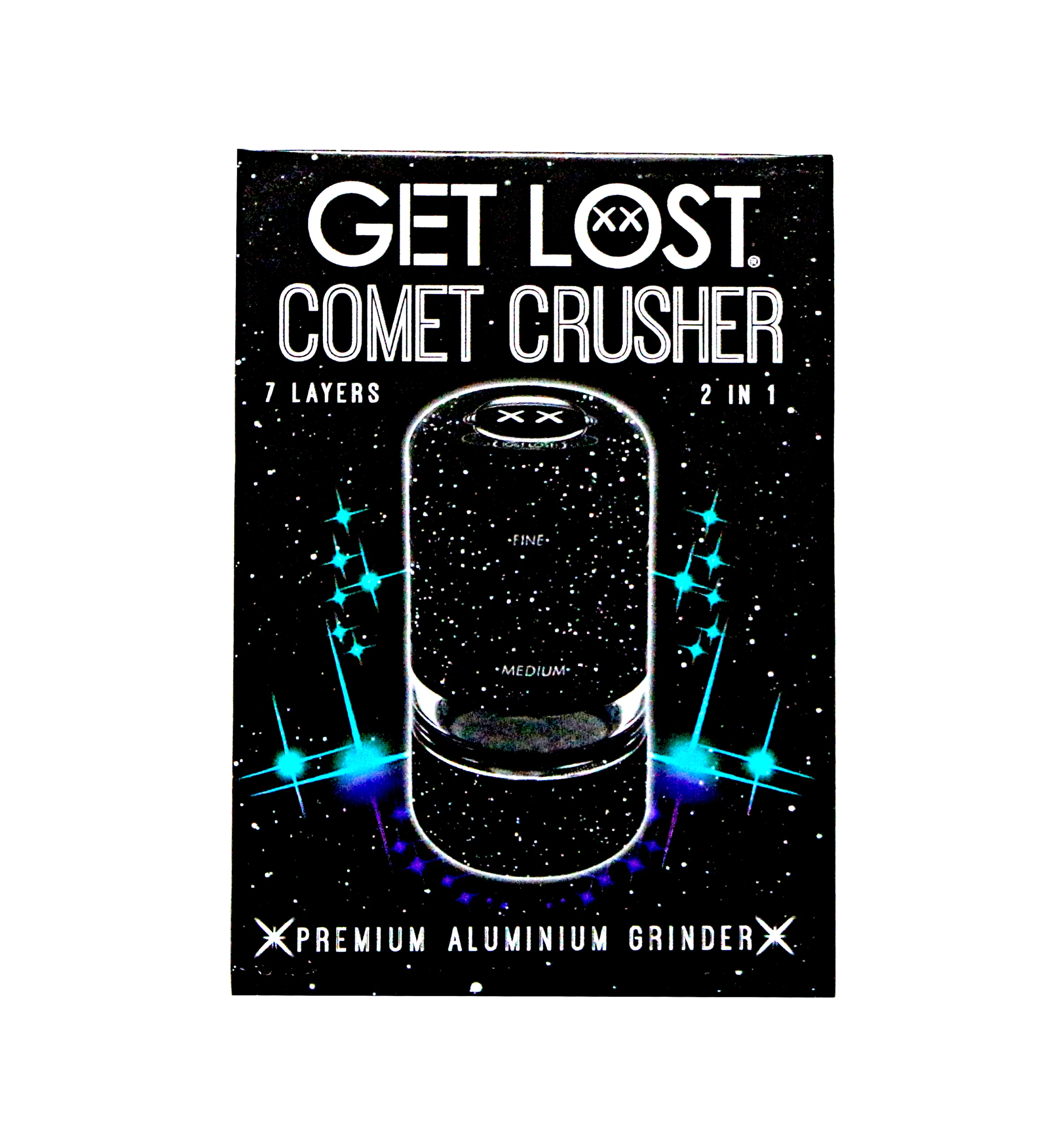 CC-BLK-002 Get Lost Comet Crusher Gradient Premium Herb Grinder (7-Piece Modular Design) (Black) - Image 15