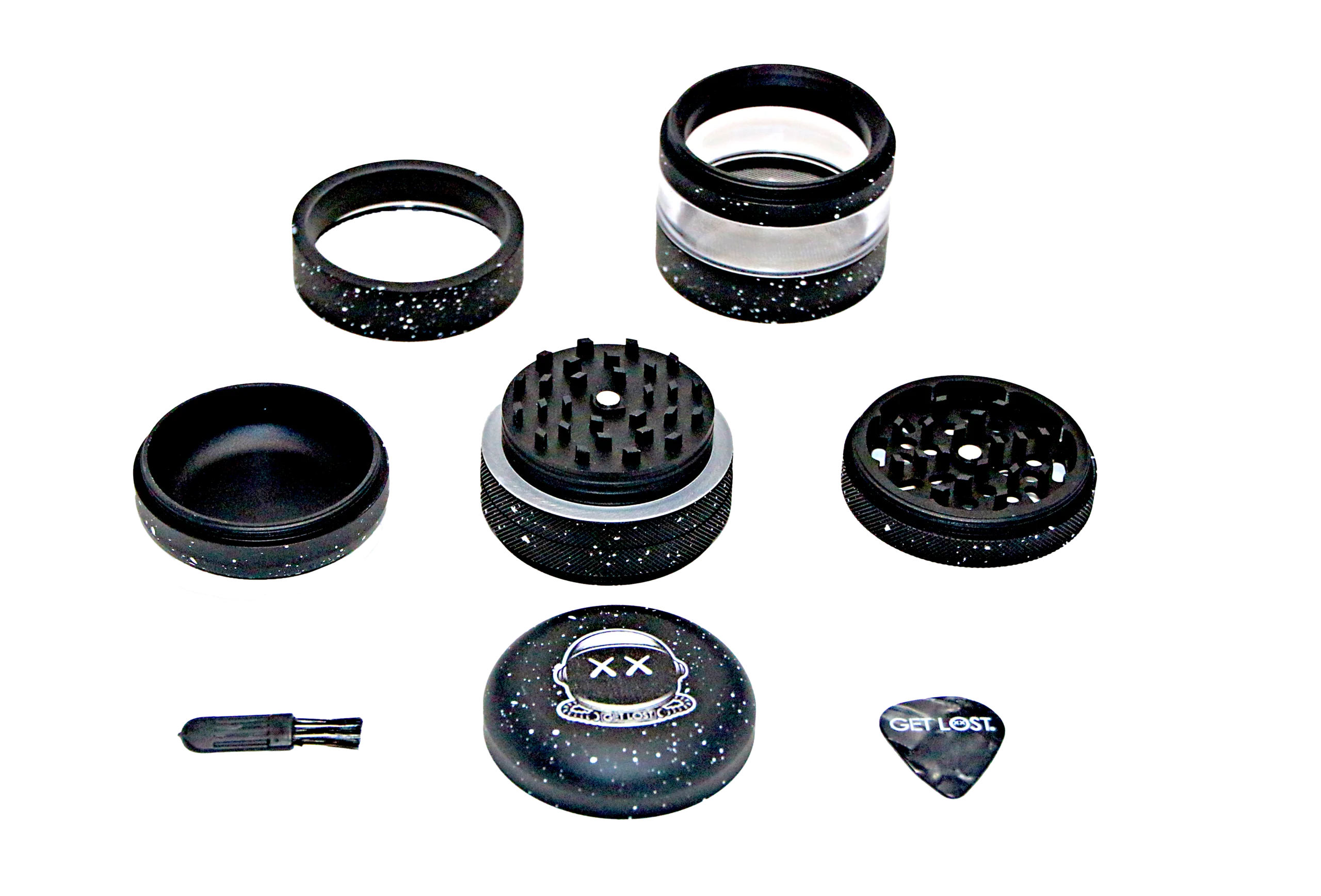 CC-BLK-002 Get Lost Comet Crusher Gradient Premium Herb Grinder (7-Piece Modular Design) (Black) - Image 21