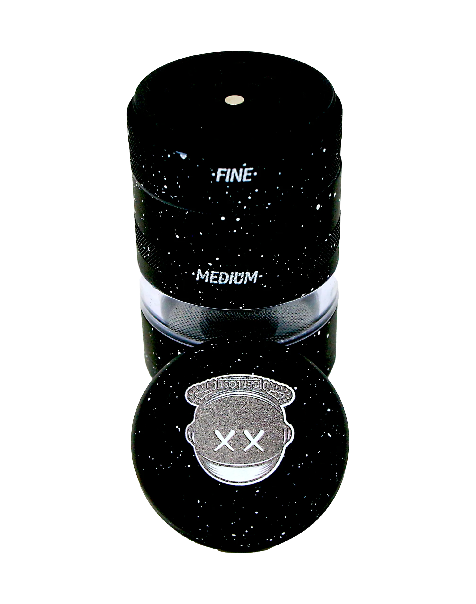 CC-BLK-002 Get Lost Comet Crusher Gradient Premium Herb Grinder (7-Piece Modular Design) (Black) - Image 3