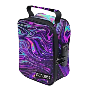 CSB-SL-010 Get Lost Premium Saffiano Leather Stash Bag (Purple Swirl)