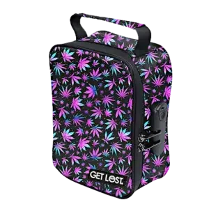 CSB-SL-013 Get Lost Premium Saffiano Leather Stash Bag (Blue and Purple Weed)