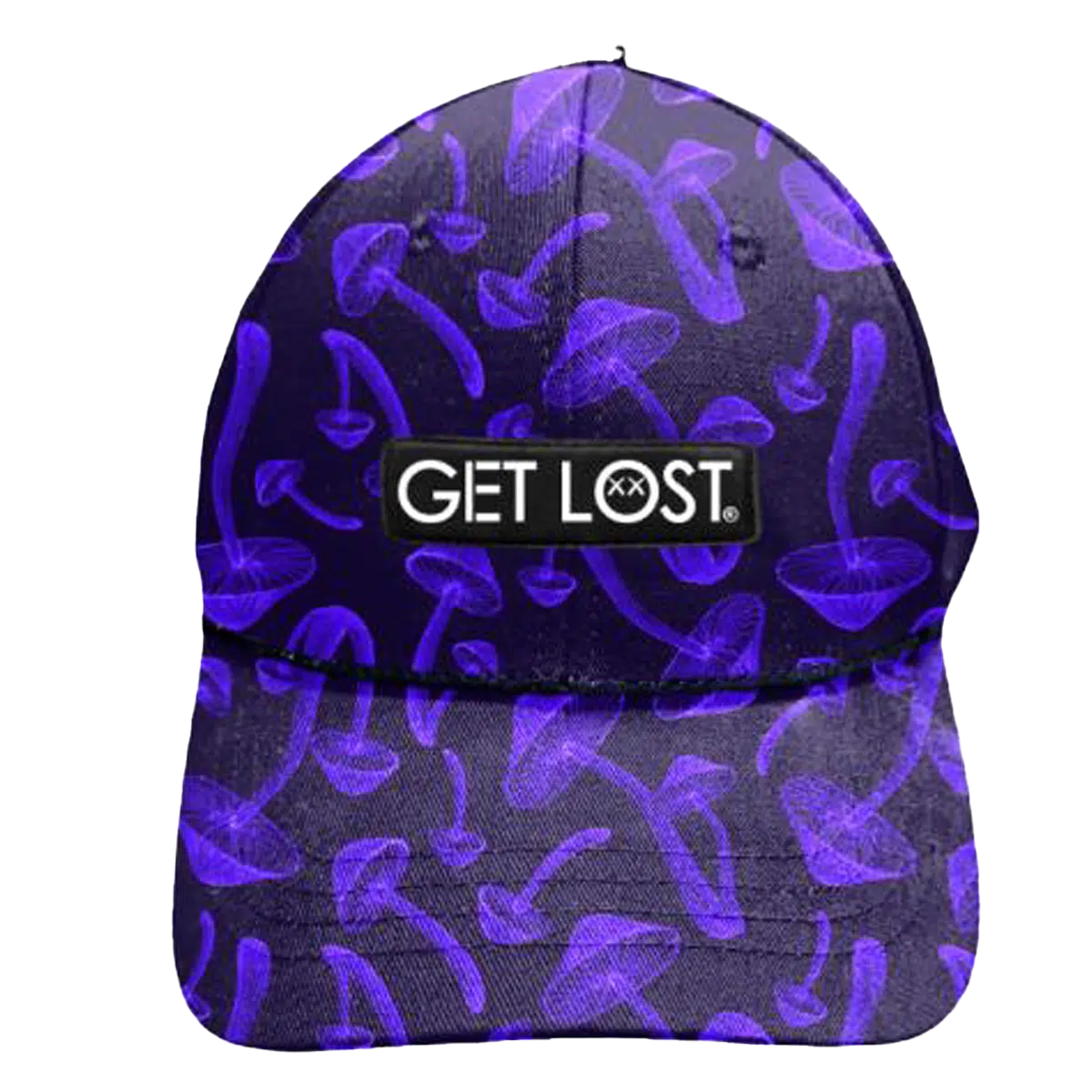 CWSPP-014 New! Get Lost Secret Zipper Pocket Cap – Smell-Proof Stash Hat (Purple Mushrooms)