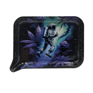 FRT-019 Get Lost Medium Funnel Rolling Tray – No Lid (Astronaut With Weed)