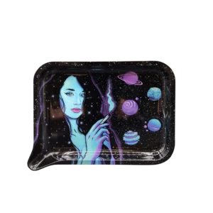 FRT-028 Get Lost Medium Funnel Rolling Tray – No Lid (Blue DemiMoore Smoking)