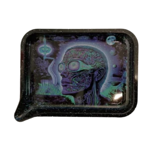 FRT-035 Get Lost Medium Funnel Rolling Tray – No Lid (Trippy Guy With Glasses)