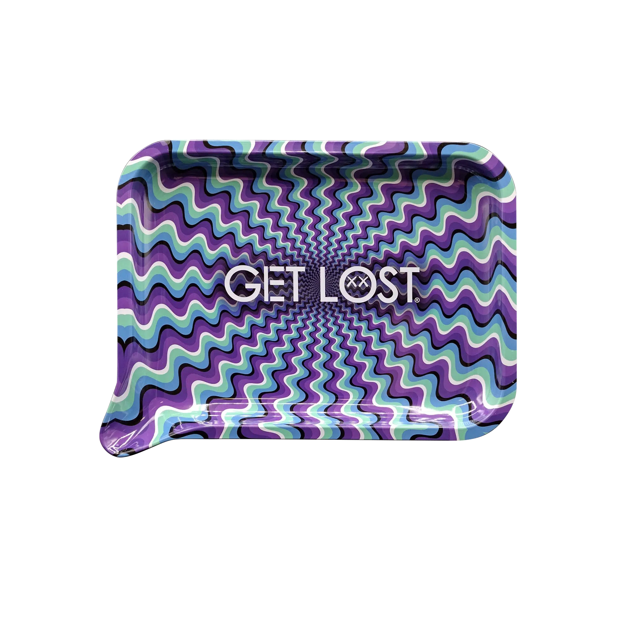 FRT-SM-037 Get Lost Small 3D Rolling Tray (No Lid) (Purple Blue Spiral)