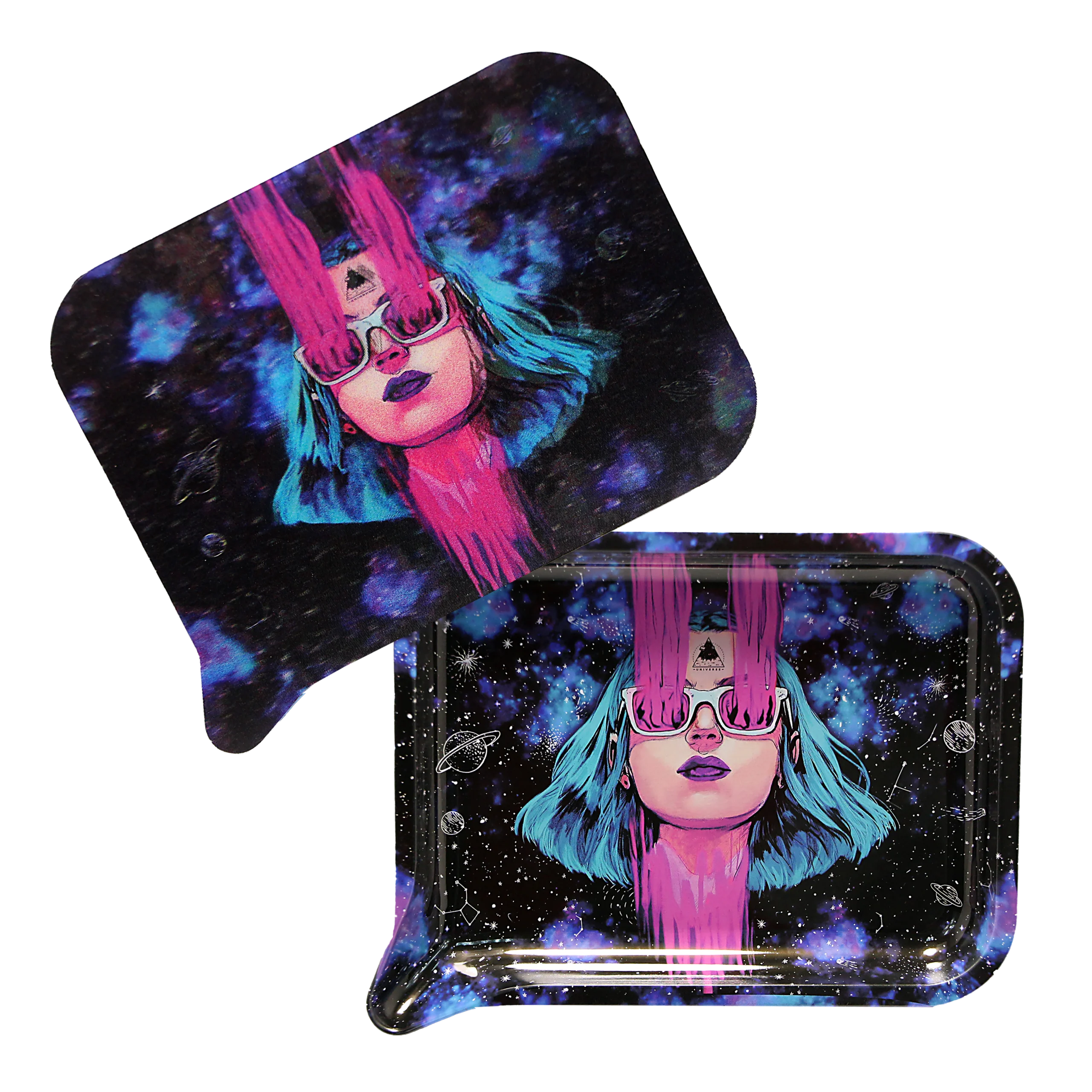 FRT3D-032 Get Lost Medium Funnel Rolling Tray with 3D Magnetic Lid (Get Lost Teleporting Girl)