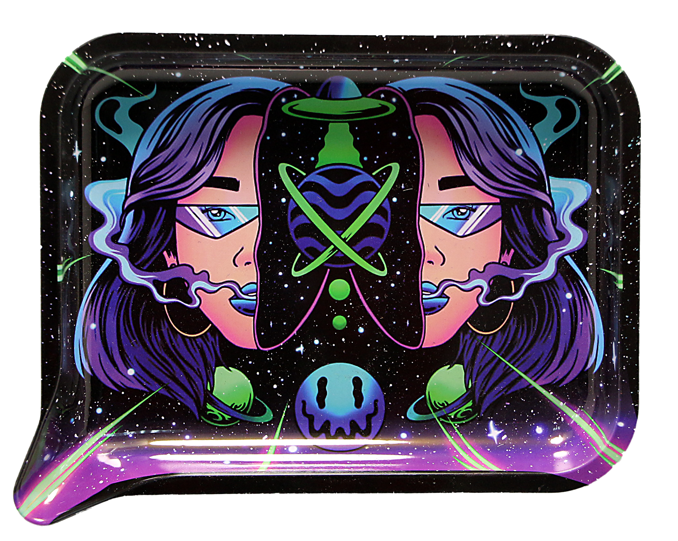 FRT3D-039 Get Lost Medium Funnel Rolling Tray with 3D Magnetic Lid (Get Lost Girl Split Face) - Image 3