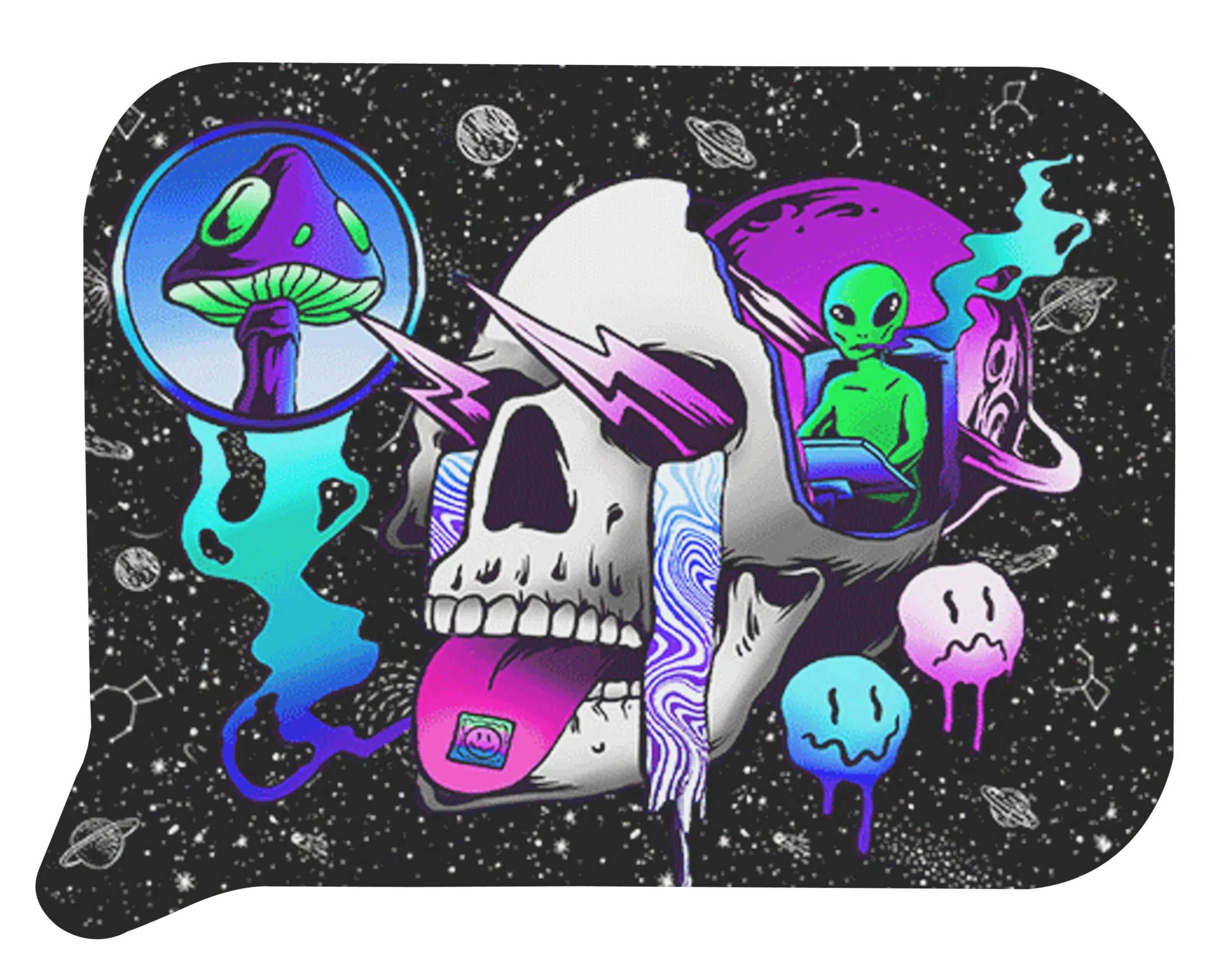 FRT3D-043 Get Lost Medium Funnel Rolling Tray with 3D Magnetic Lid (Get Lost Galaxy Skull) - Image 4