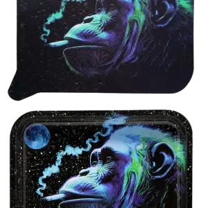 FRT3D-050 Get Lost Medium Funnel Rolling Tray with 3D Magnetic Lid (Get Lost Smoking Gorilla)