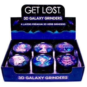 G3DG-6PK-006 - Get Lost Galaxy 3D Herb Grinders – 63mm (6 Count) Set 06