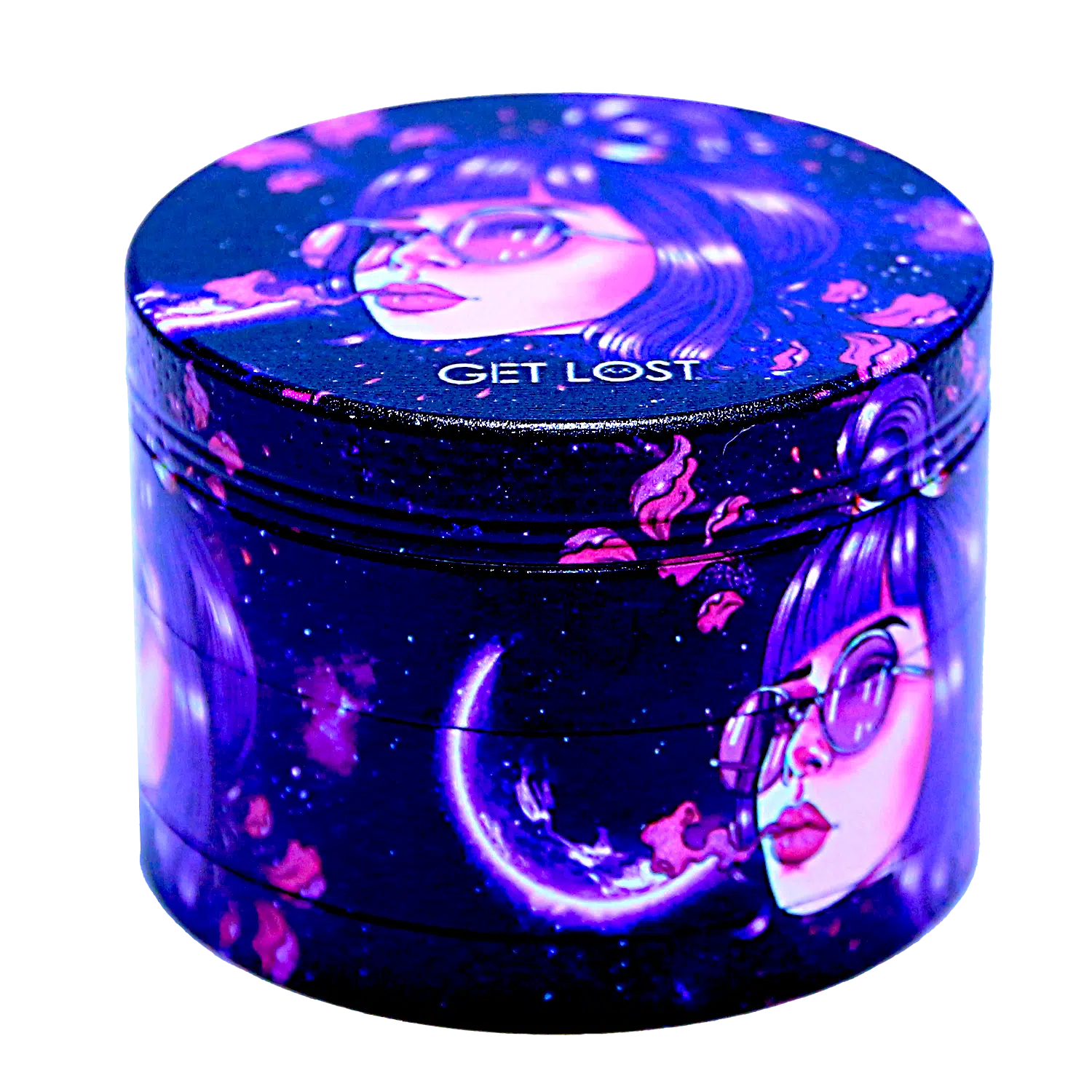 GG-50-007 - Get Lost Galaxy Grinders 4 Layers Full Print Herb Grinders – 50mm (12 Count) Set 07 - Image 19
