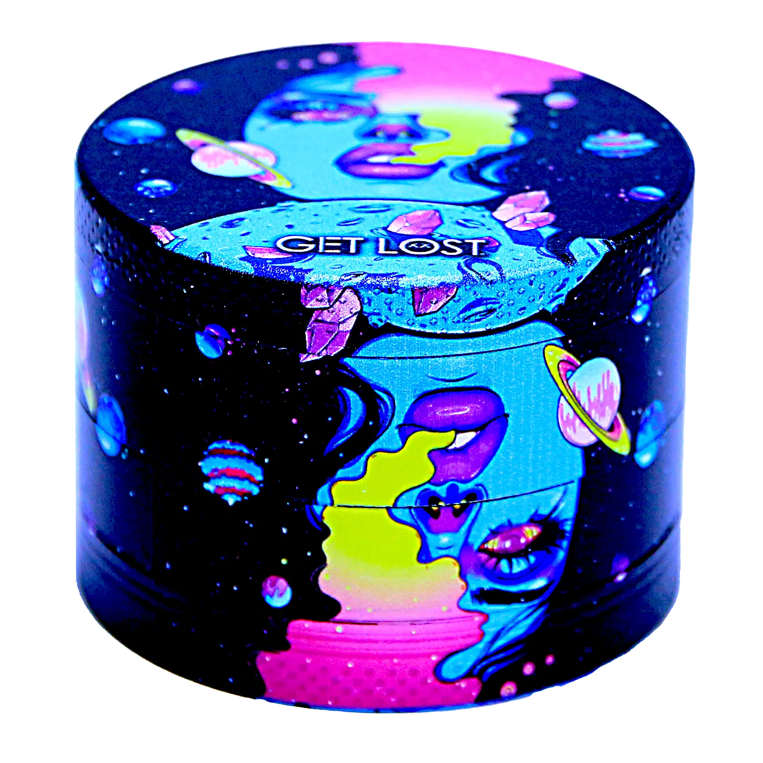 GG-50-007 - Get Lost Galaxy Grinders 4 Layers Full Print Herb Grinders – 50mm (12 Count) Set 07 - Image 15