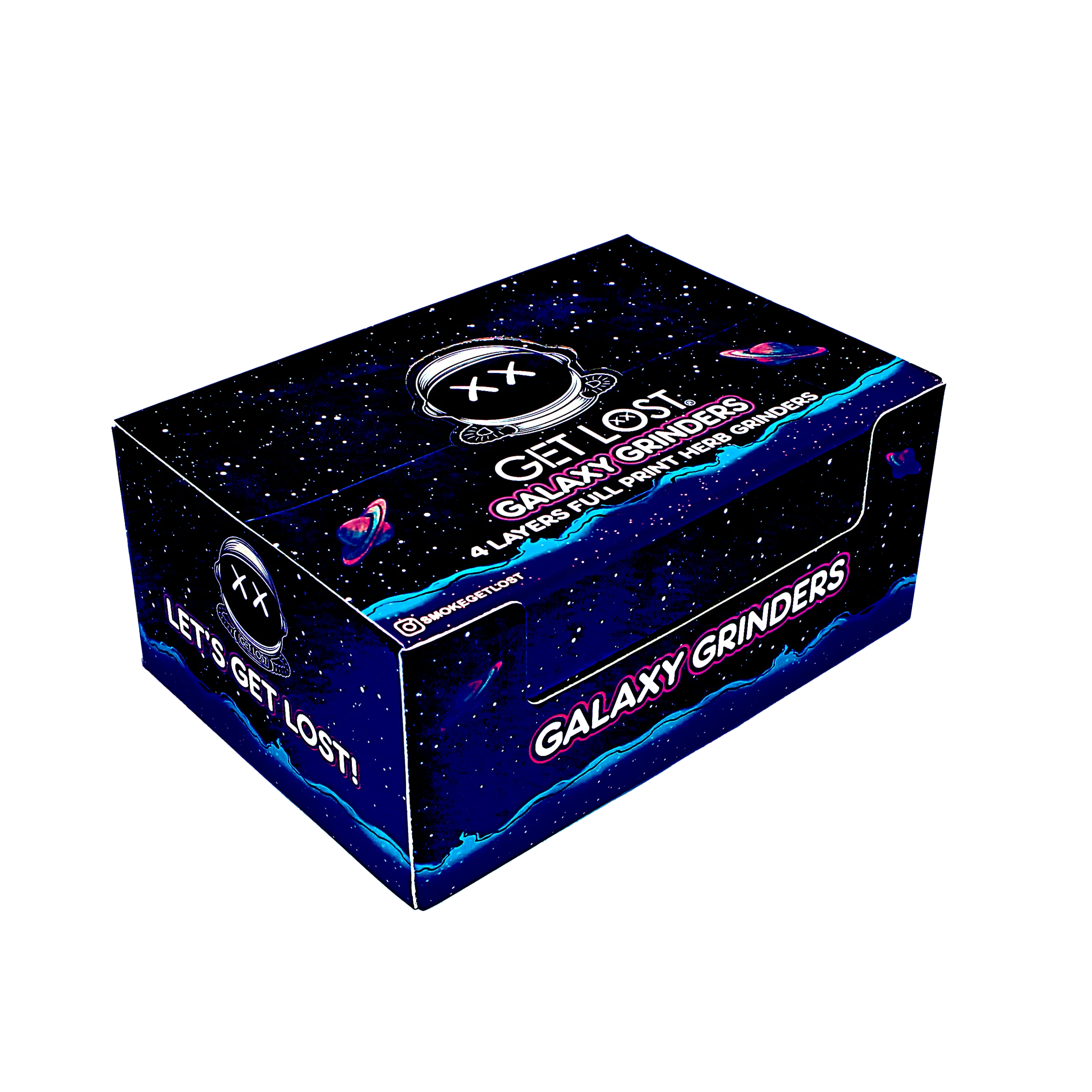 GG-50-007 - Get Lost Galaxy Grinders 4 Layers Full Print Herb Grinders – 50mm (12 Count) Set 07 - Image 7