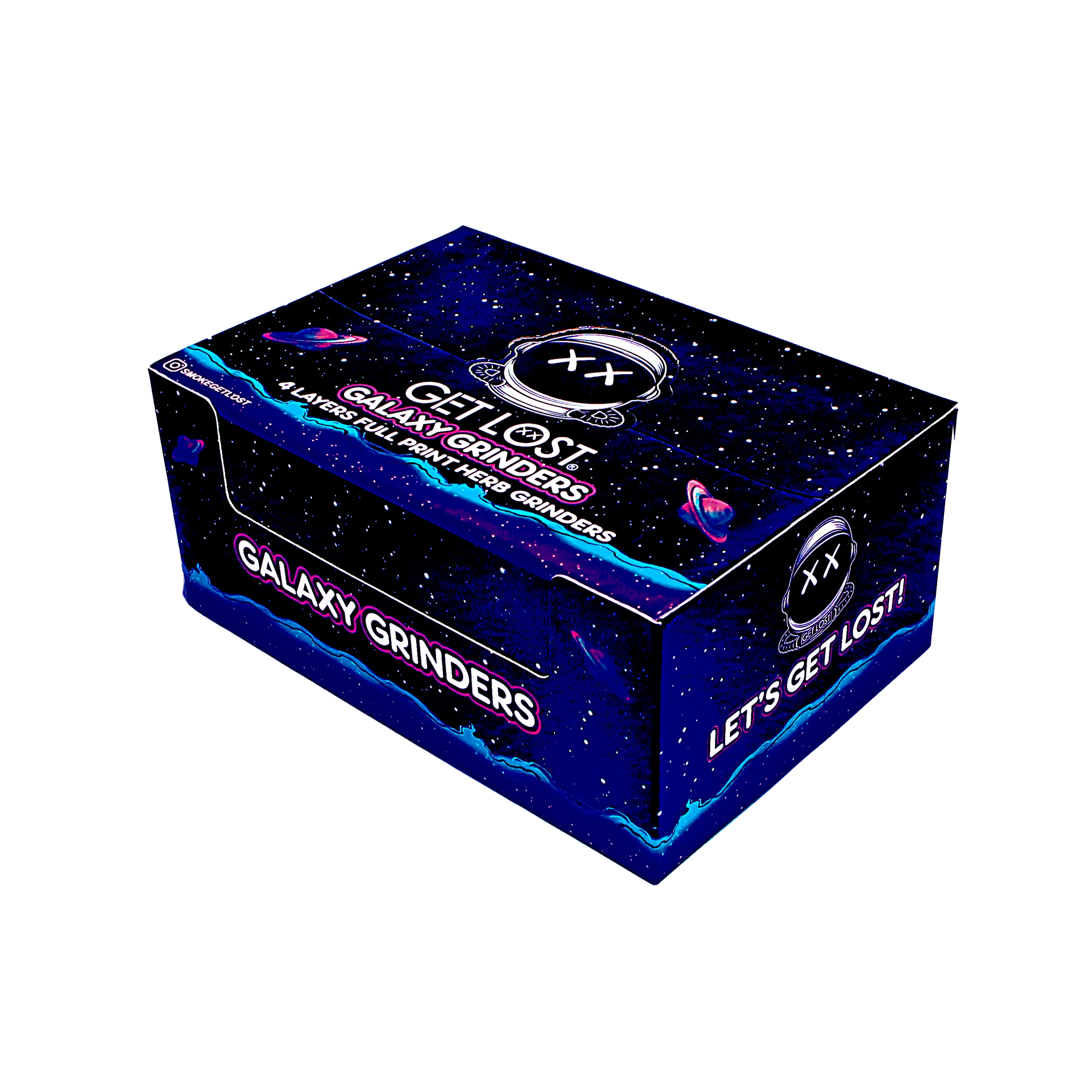 GG-50-007 - Get Lost Galaxy Grinders 4 Layers Full Print Herb Grinders – 50mm (12 Count) Set 07 - Image 6