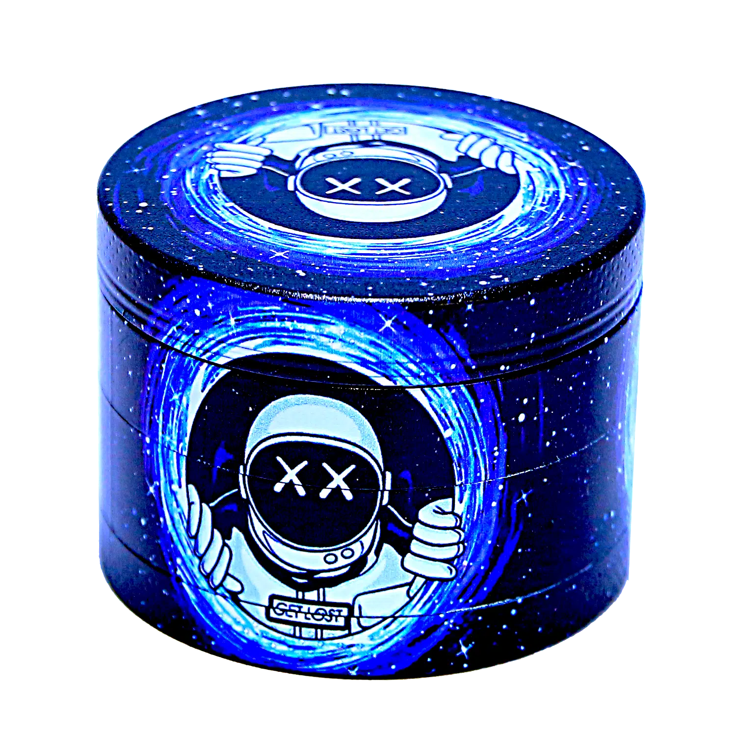GG-50-008 - Get Lost Galaxy Grinders 4 Layers Full Print Herb Grinders – 50mm (12 Count) Set 08 - Image 15
