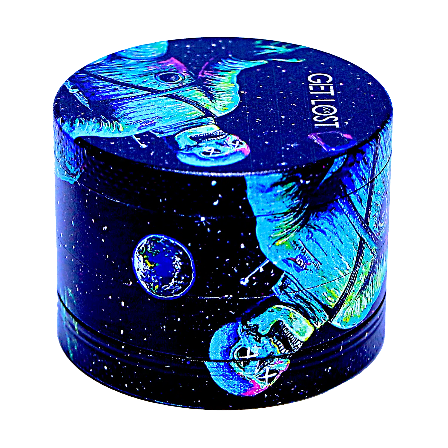 GG-50-010 - Get Lost Galaxy Grinders 4 Layers Full Print Herb Grinders – 50mm (12 Count) Set 10 - Image 14