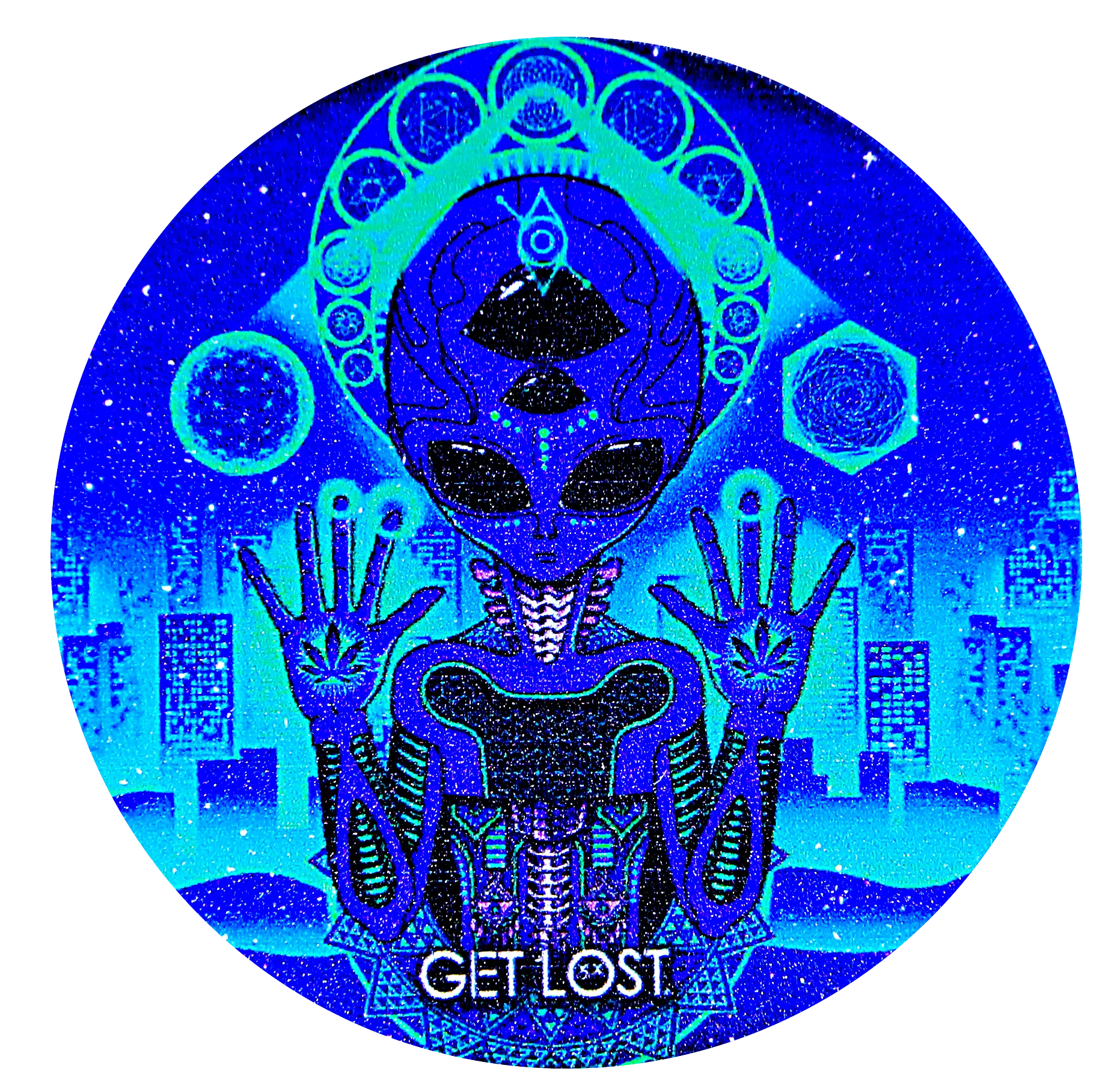 GG-50-010 - Get Lost Galaxy Grinders 4 Layers Full Print Herb Grinders – 50mm (12 Count) Set 10 - Image 15