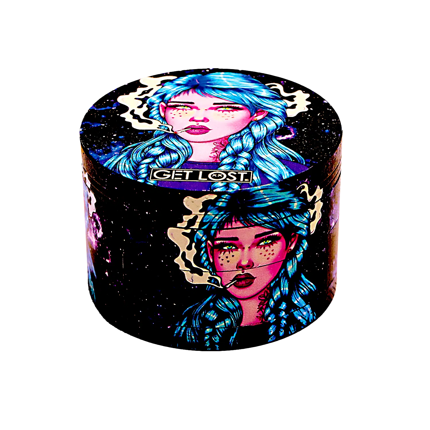 GG-63-006 - Get Lost Galaxy Grinders 4 Layers Full Print Herb Grinders – 63mm (6 Count) Set 06 - Image 12