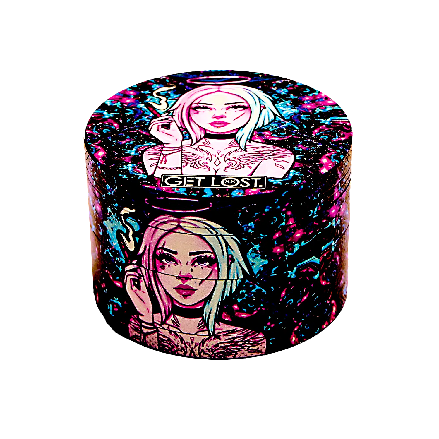 GG-63-006 - Get Lost Galaxy Grinders 4 Layers Full Print Herb Grinders – 63mm (6 Count) Set 06 - Image 10