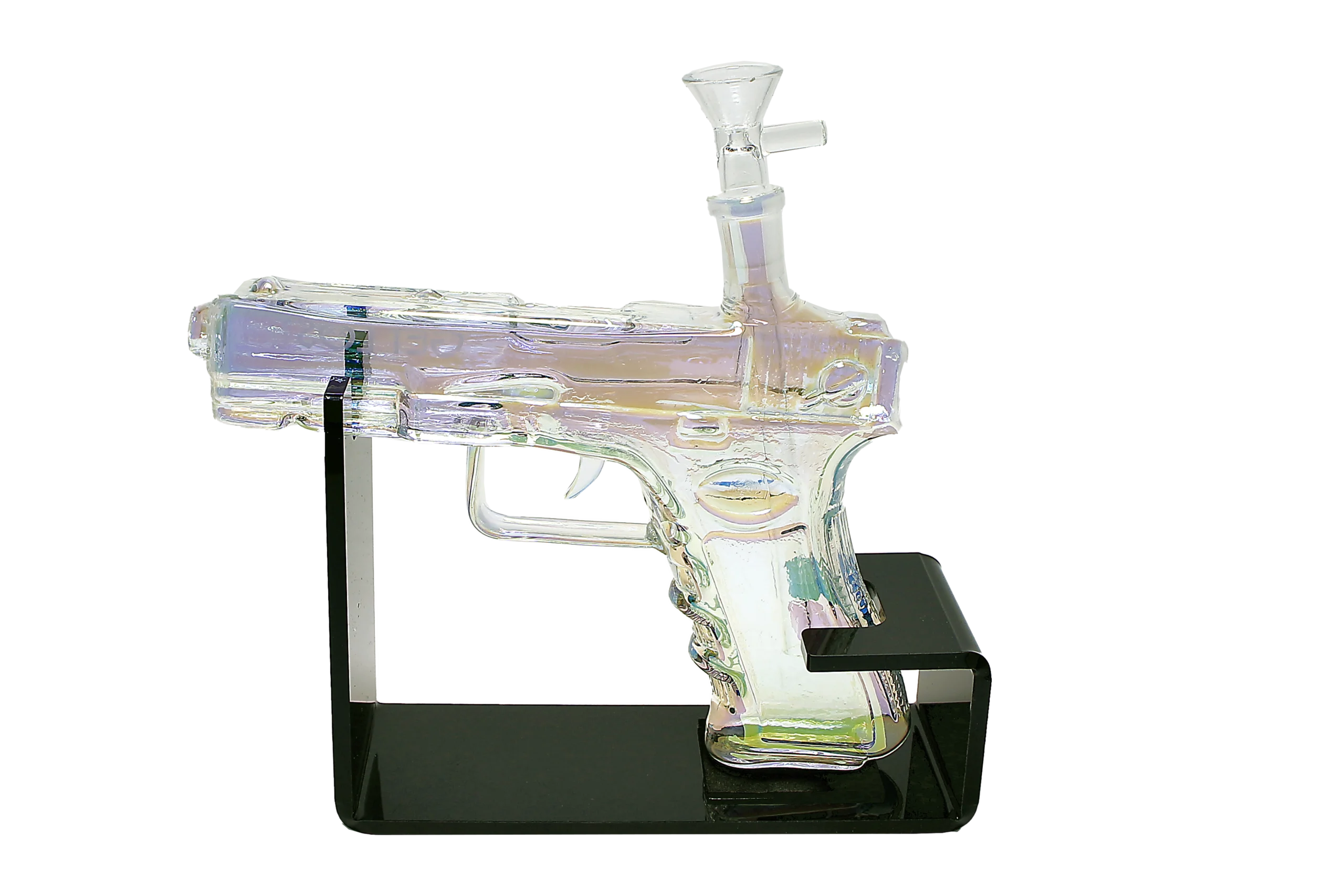 Get Lost – Auto Pistol Glass Water Pipe Kit (Clear Rainbow)