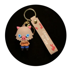 KSB-036 Anime - Demon Slayer - Inosuke Hashibira - Keychain With Silicone Band