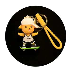 KSB-080 Anime - Pokemon - Pikachu 11 - Keychain With Silicone Band