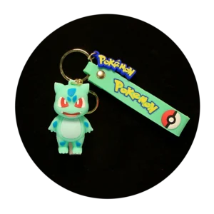 KSB-087 Anime - Pokemon - Bulbasaur Angry - Keychain With Silicone Band