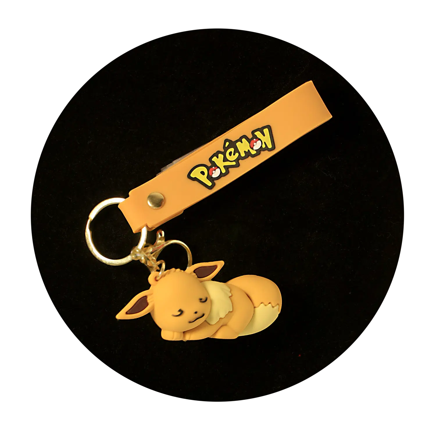 KSB-093 Anime – Pokemon – Eevee Sleeping – Keychain With Silicone Band