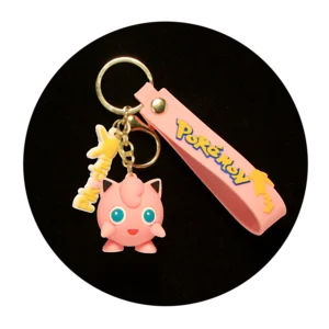 KSB-099 Anime - Pokemon - Jigglypuff - Keychain With Silicone Band