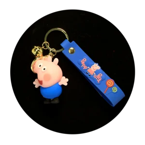 KSB-111 Anime - Peppa Pig Blue - Keychain With Silicone Band