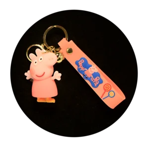 KSB-112 Anime - Peppa Pig Pink - Keychain With Silicone Band
