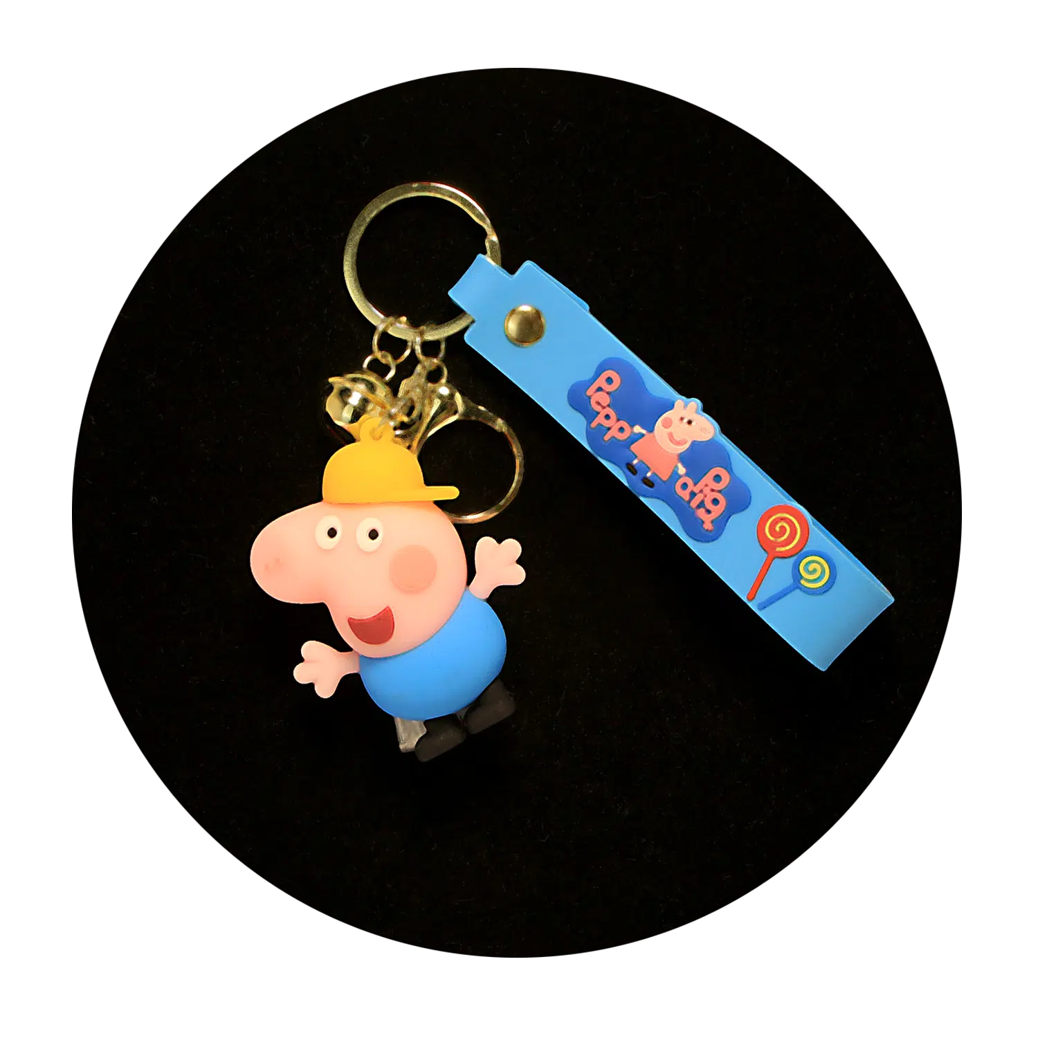 KSB-114 Anime – Peppa Pig Light Blue – Keychain With Silicone Band