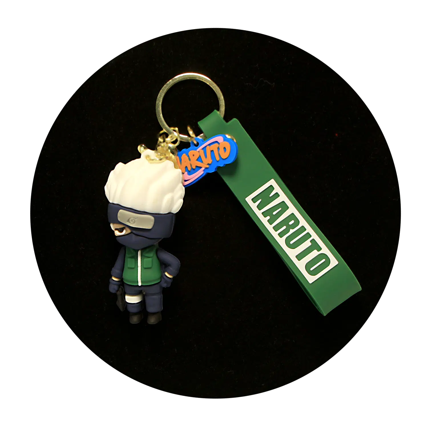 KSB-142 Anime – Naruto – Kakashi Hatake Masked – Keychain With Silicone Band