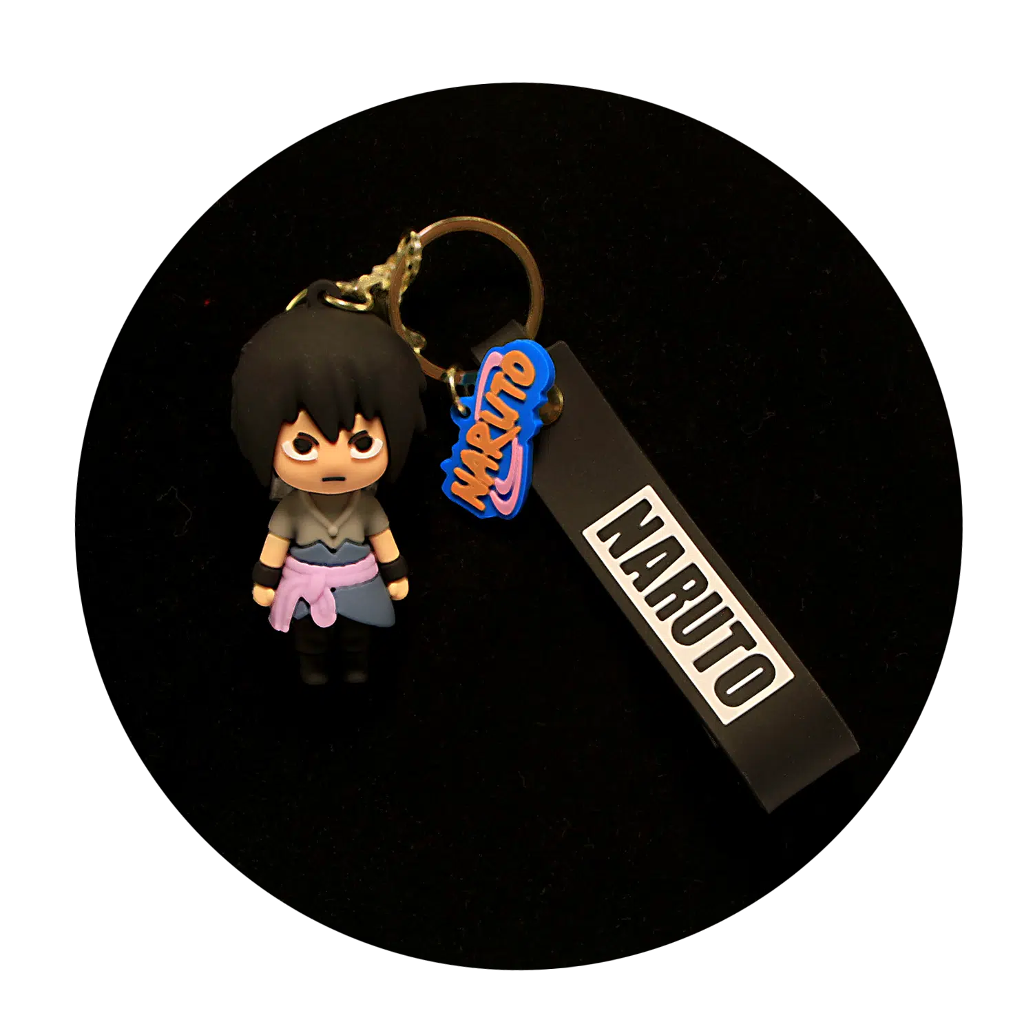 KSB-160 Anime – Naruto – Sasuke Uchiha Angry – Keychain With Silicone Band