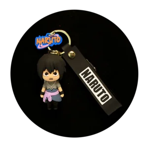 KSB-161 Anime - Naruto - Sasuke Uchiha Black - Keychain With Silicone Band