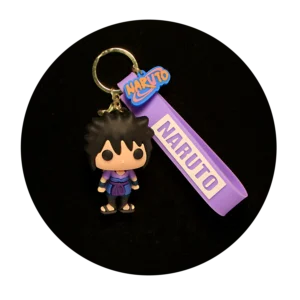 KSB-163 Anime - Naruto - Sasuke Uchiha Pueple - Keychain With Silicone Band