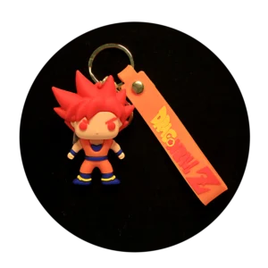KSB-193 Anime - Dragon BallZ - Goku (Super Saiyan God) - Keychain With Silicone Band