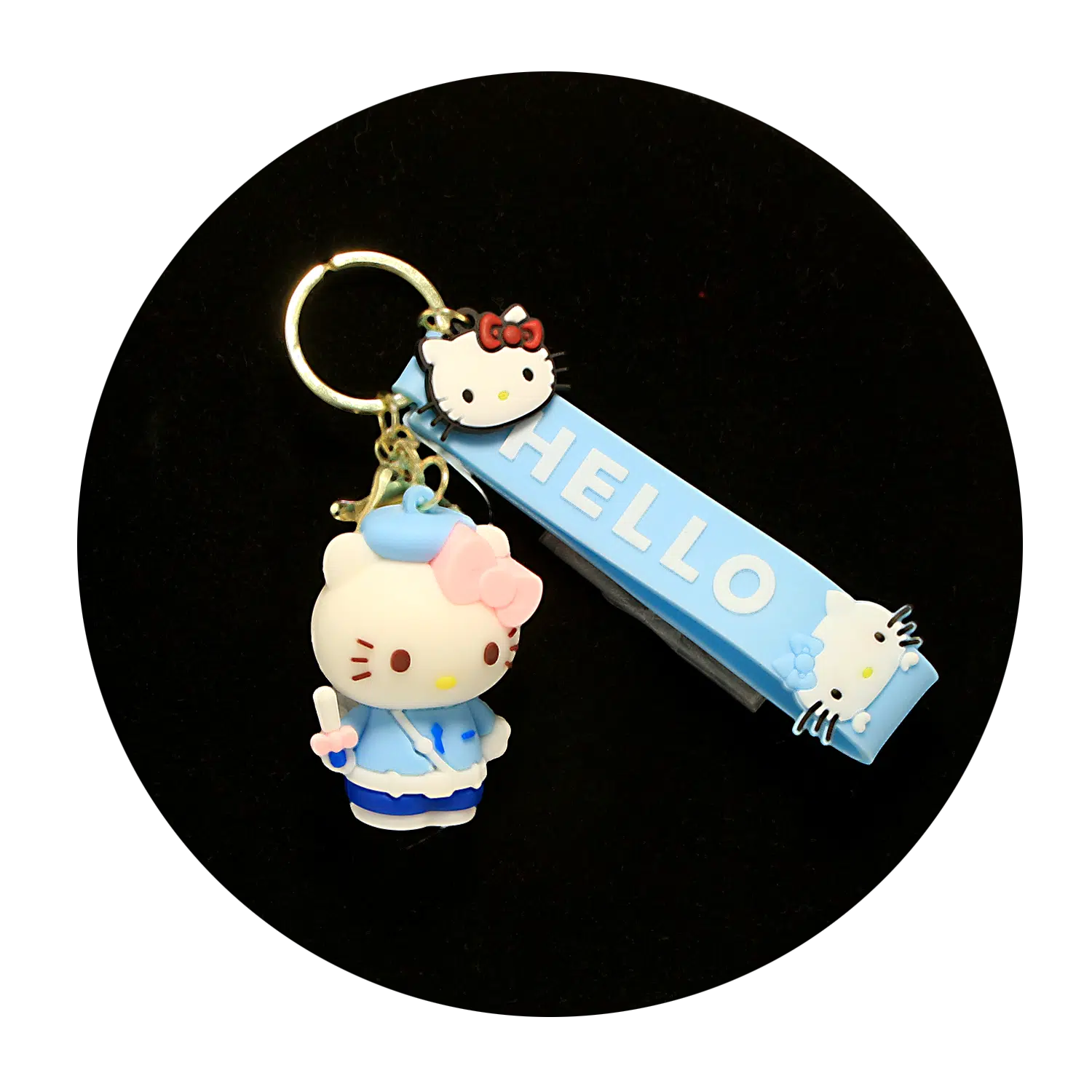 KSB-271 Hello Kitty Keychain 17 - Keychain With Silicone Band