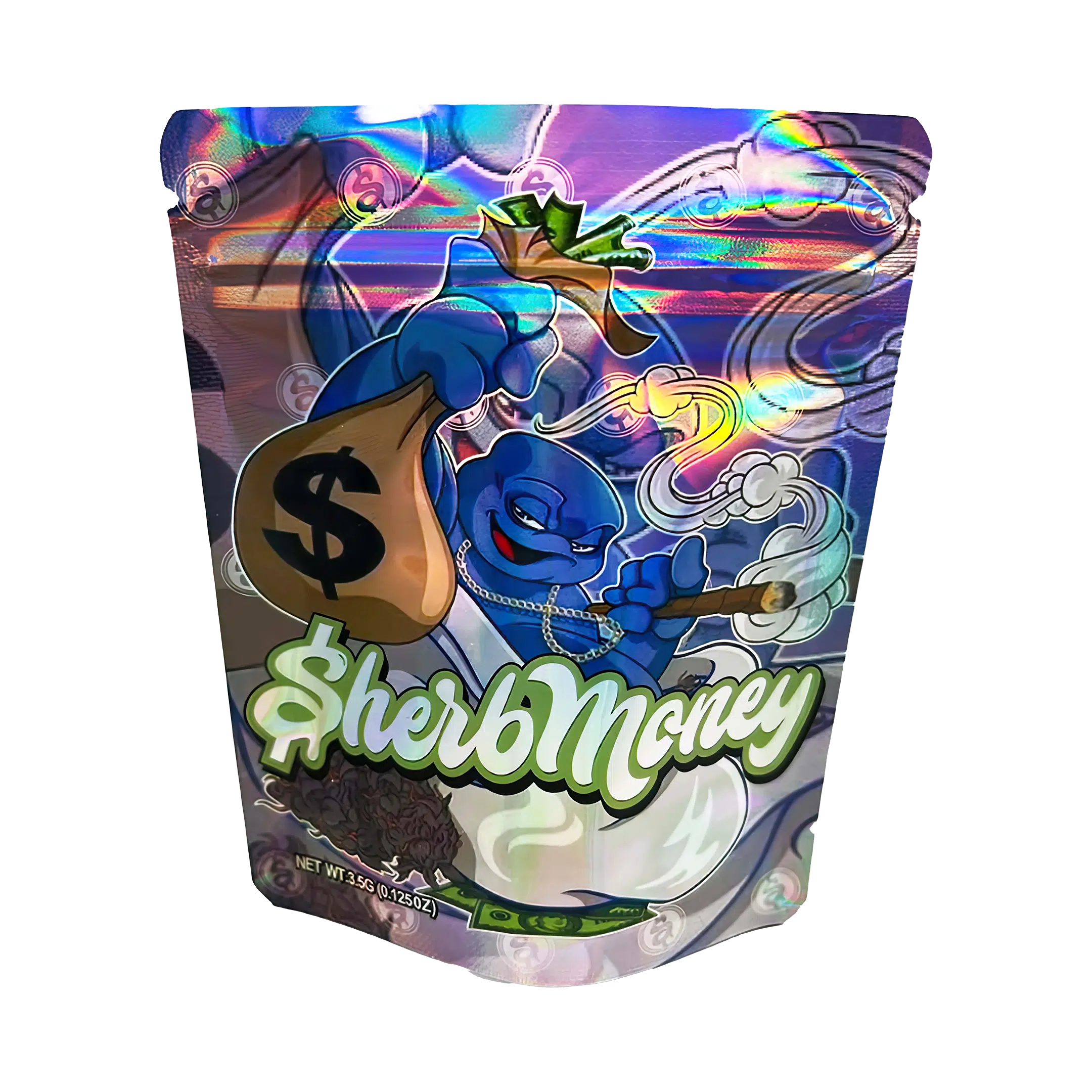 3.5 Gram Mylar Bag – Premium Smell-Proof Packaging – Sherb Money (50 Count) MB-35G-006